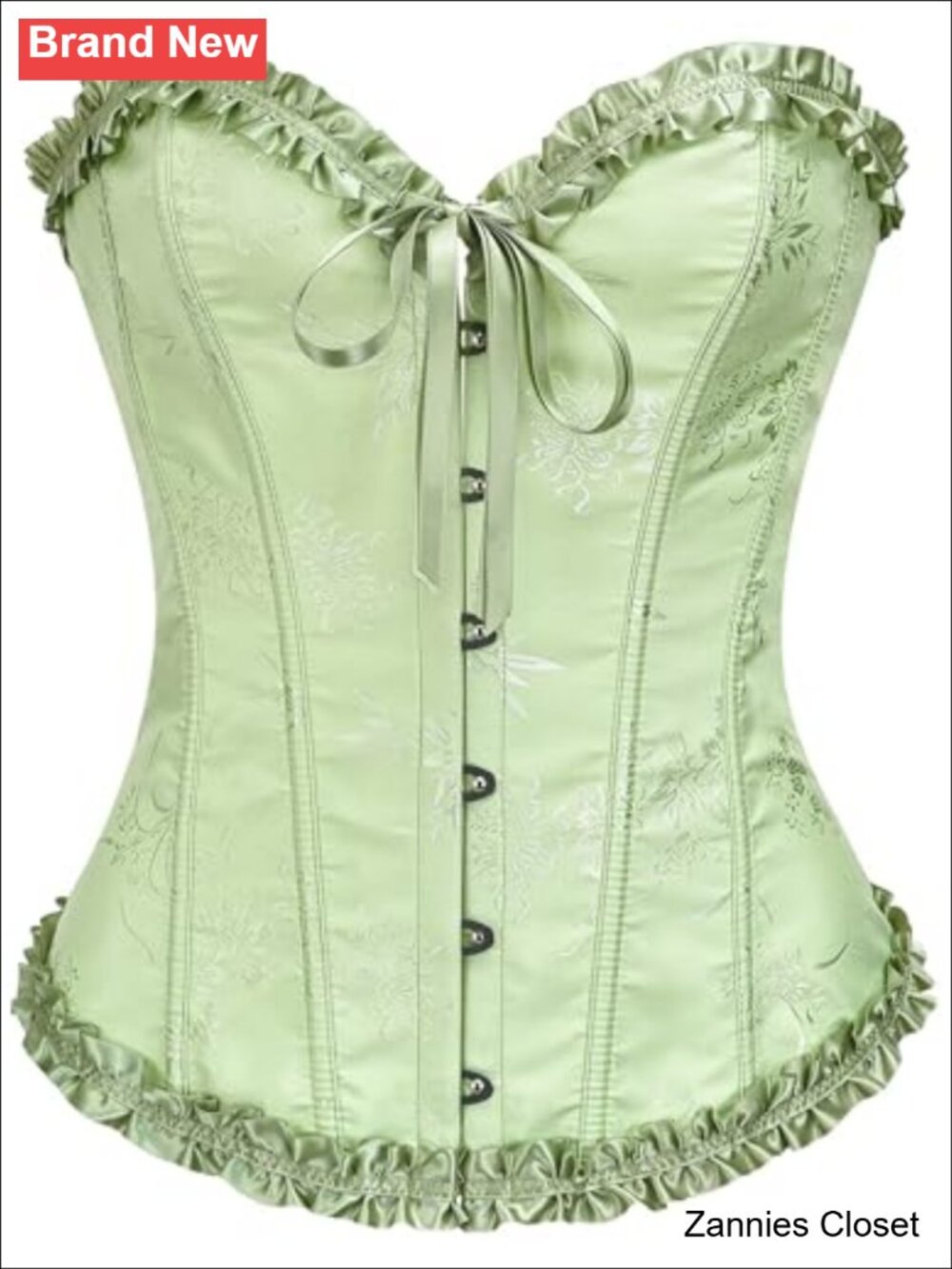 ✨SZIVYSHI 14-Bone Overbust Corset Top Sweetheart Neck Lace-Up Waist Training